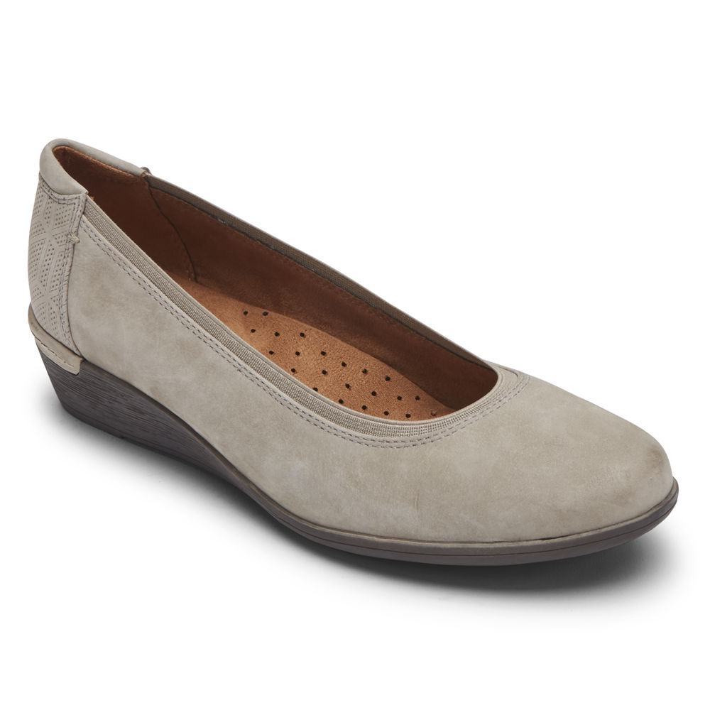 Rockport Womens Cobb Hill Devyn Wedge - Pumps Grey - ZDY092685